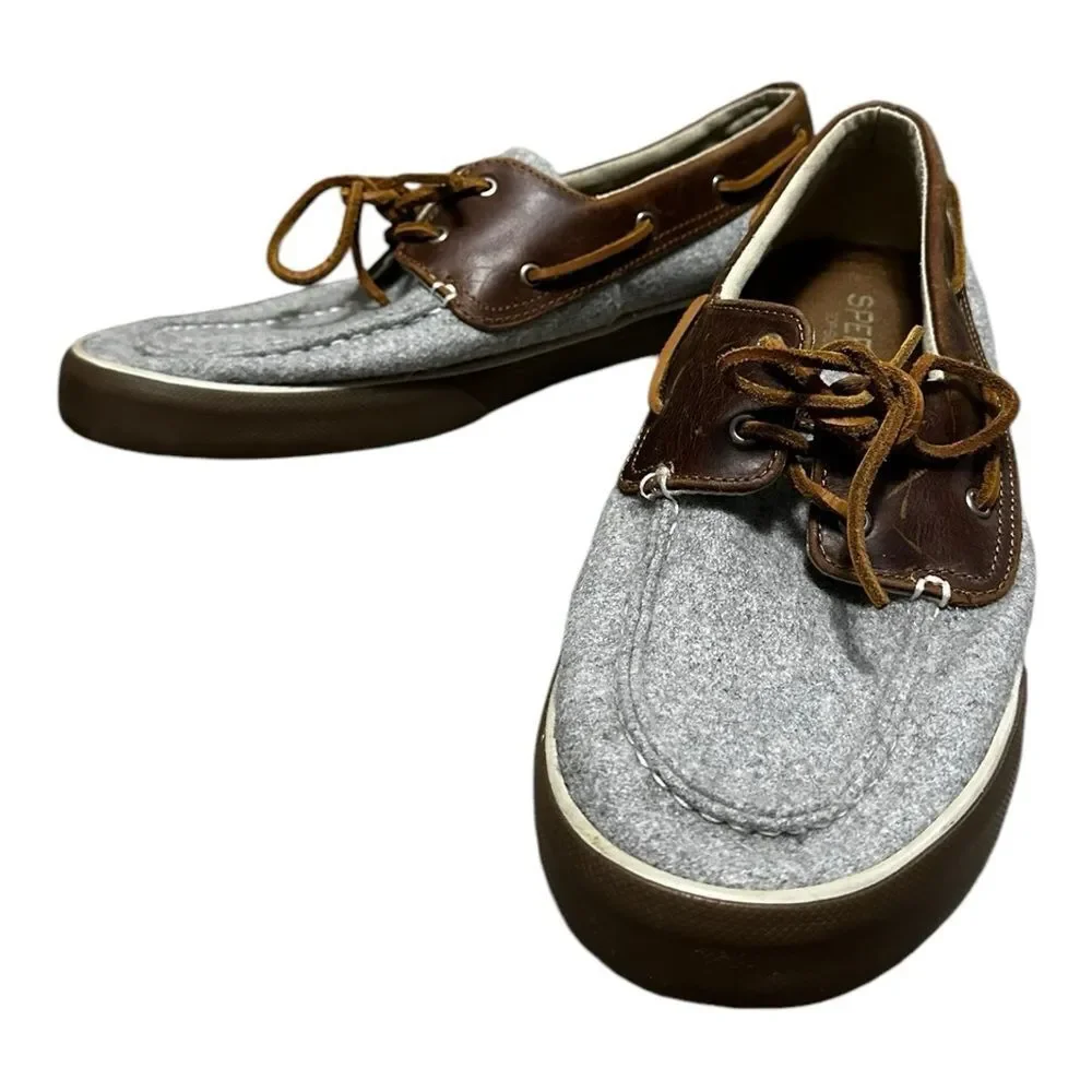 Sperry Men's Bahama II Boat Wool Sneaker, Grey, Size 12M